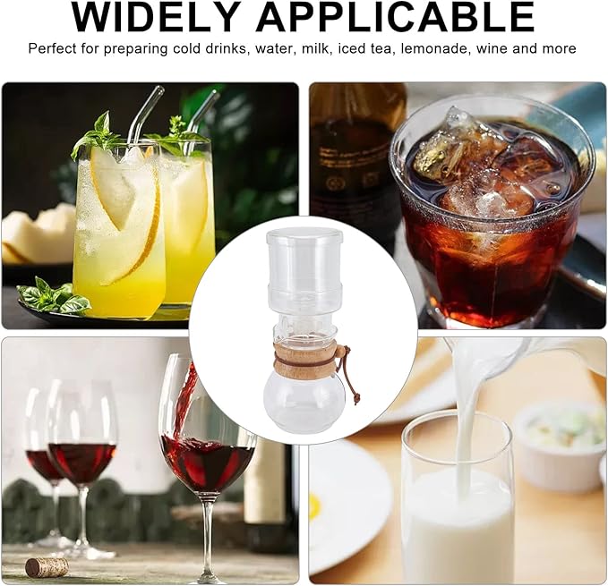 Alvinlite Coffee Drip Pot Glass Pour Over Adjustable Coffee Maker for Iced Beer Drink Milk 400ml for Homemade Office Bar
