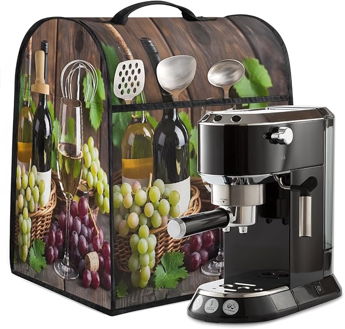 Kitchen Aid Mixer Cover Fruit Grapes Wine Leaves Stand Mixer Cover Compatible with 6-8 Quarts Stand Mixers Dust Covers with Zipper Pocket Foldable Washable Kitchen Aid Organizer Bag