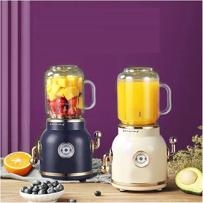 Retro Blender Household Semi-Automatic Juicer Portable Cup Body Cooking Machine Juice Chopping Vegetables Minced Meat LP (Color : Sapphire Blue Size : USA) (Sapphire Blue E)