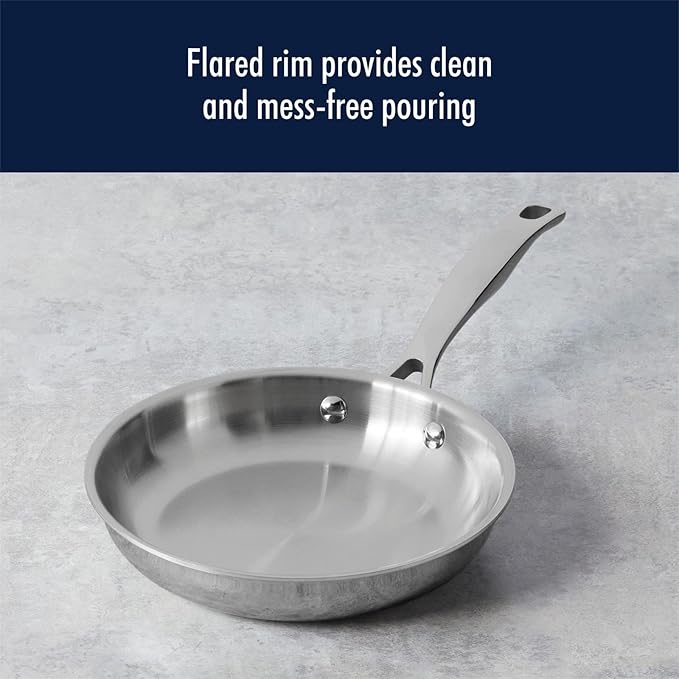 Clad H3 10-pc Induction Ceramic Nonstick Pot and Pan Set Stainless Steel Durable and Easy to clean