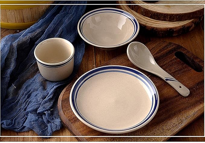 Dinnerware Sets - Luxury Gift Dishes Service Set Old-Fashioned Four-Piece Bowl Dish and Plate Porcelain Special Set Restaurant Tableware Ceramic Table Porcelain Dinnerware