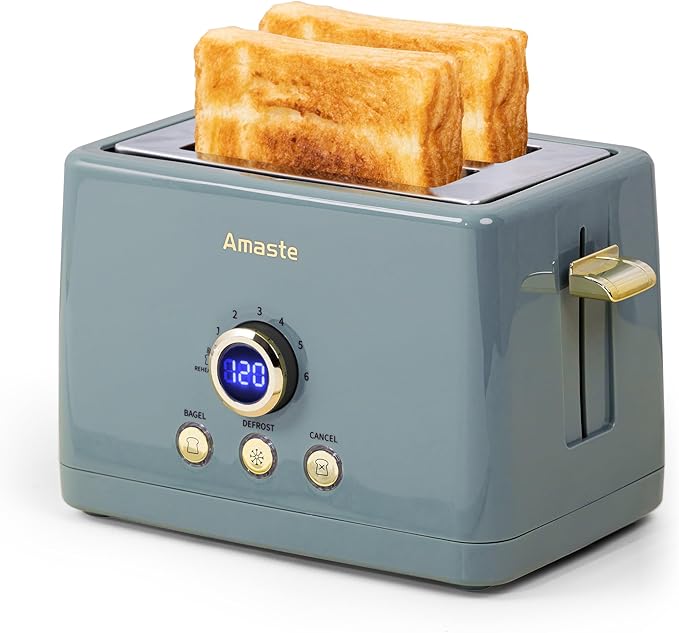 Amaste Retro Coffee Maker &amp Toaster Set- Ash Blue