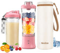 Portable Blender for Shakes and Smoothies- Personal Juicer 20 OZ Electric Protein Shaker Bottle with Insulated Sleeve USB-C RechargeableTravel Lid-Small Blender Cup for Kitchen Office GymTravel