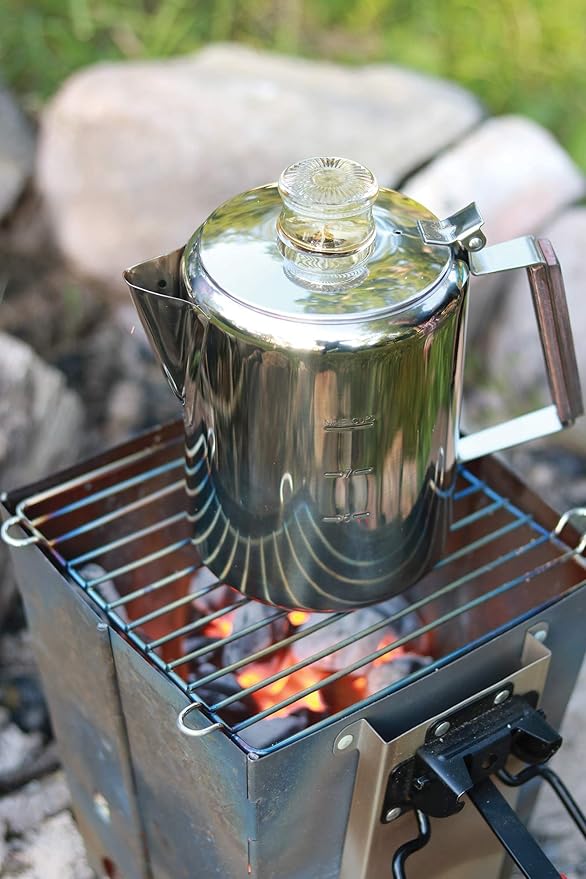 Fox Run Rapid Brew Stainless Steel Stovetop Coffee Percolator 2-6 Cup