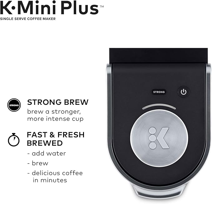 Keurig K-Mini Plus Single Serve K-Cup Pod Coffee Maker Black &amp K-Express Coffee Maker Single Serve K-Cup Pod Coffee Brewer Black 12.8” L x 5.1” W x 12.6” H