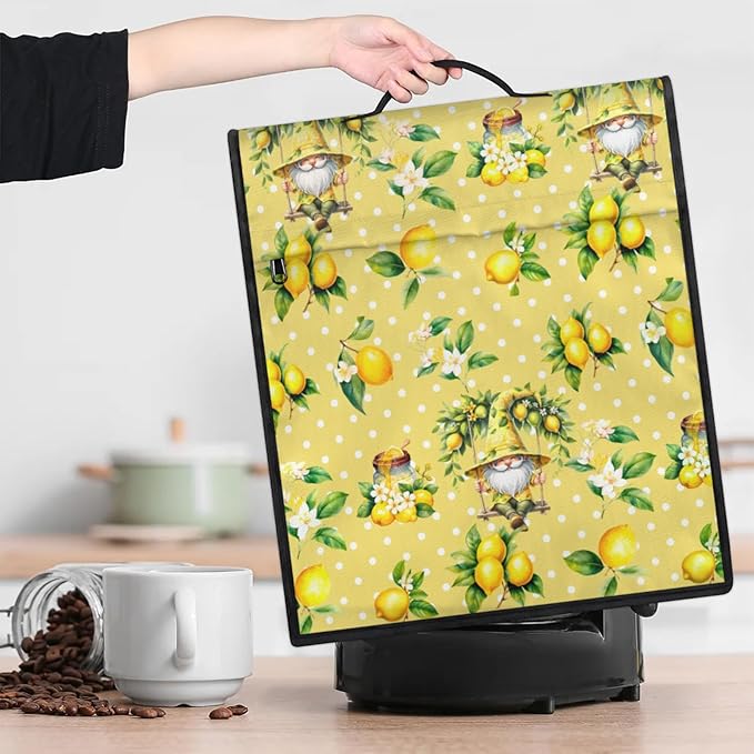 cfpolar Kitchen Aid Mixer Cover Compatible with 6-8 Quarts Yellow Lemon Flowers Stand Mixer Cover Kitchen Aid Mixers Accessories Appliance Organizer Bag Dust Covers with Zipper Pocket