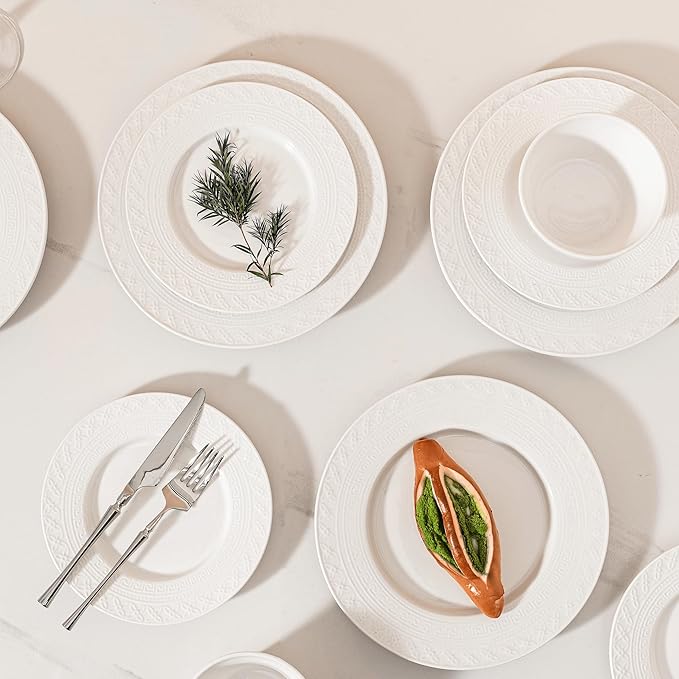Dinnerware sets plates and bowls sets modern platesCeramic Dinnerware Sets12 Pieces Porcelain Lightweight PlatesScratch Resistant Dish Set (style - 6 4 - Set (12pcs))