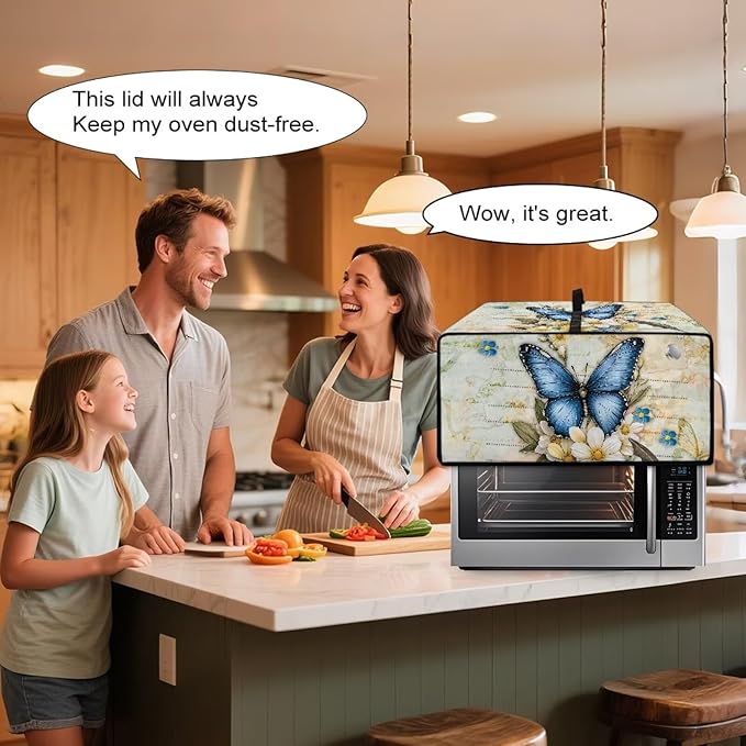 Doojoayie 6 Slice Toaster Cover Bread Machine Cover with Top Handle Design Kitchen Small Appliance Dust Protetor Stain Resistant Universal Fit Butterfly Print