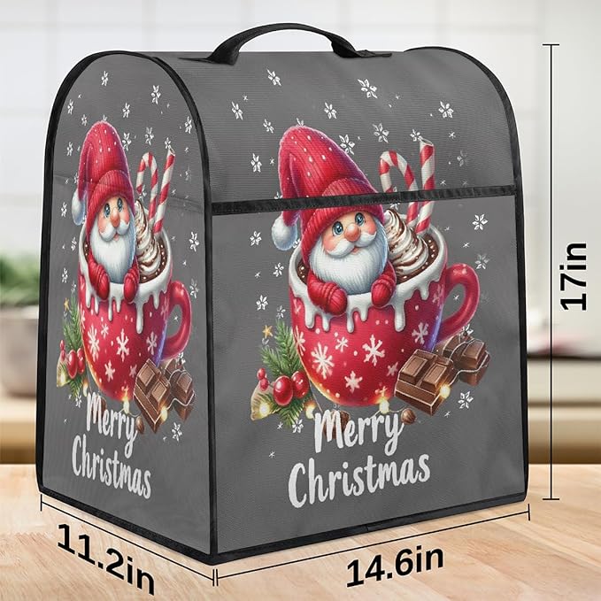 cfpolar Kitchen Aid Mixer Cover Compatible with 6-8 Quarts Christmas Dwarf Candy Cane Stand Mixer Cover Kitchen Aid Mixers Accessories Appliance Organizer Bag Dust Covers with Zipper Pocket