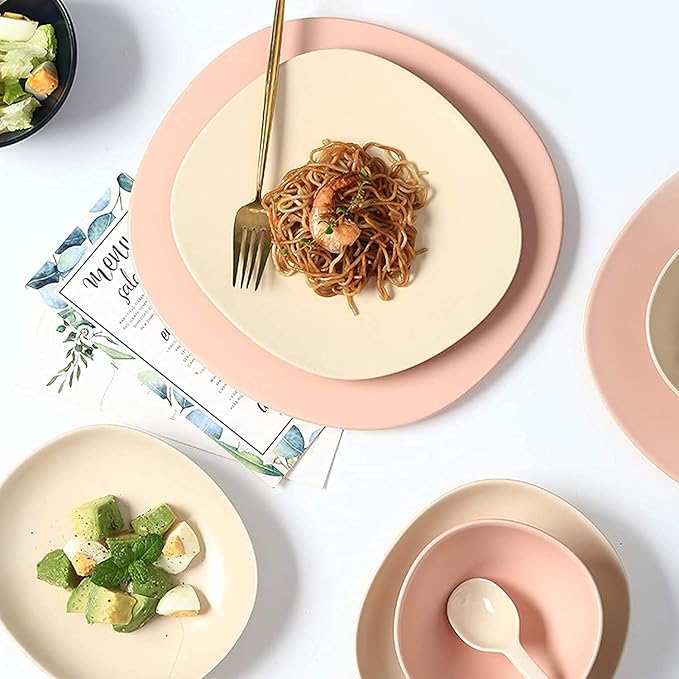 Dinnerware Sets - Luxury Gift Dishes Service Set Ceramics Dinner Sets Porcelain Dinnerware Set of 42 | Cereal Bowl and Steak Plate Set for Wedding Housewarming Gift(B)