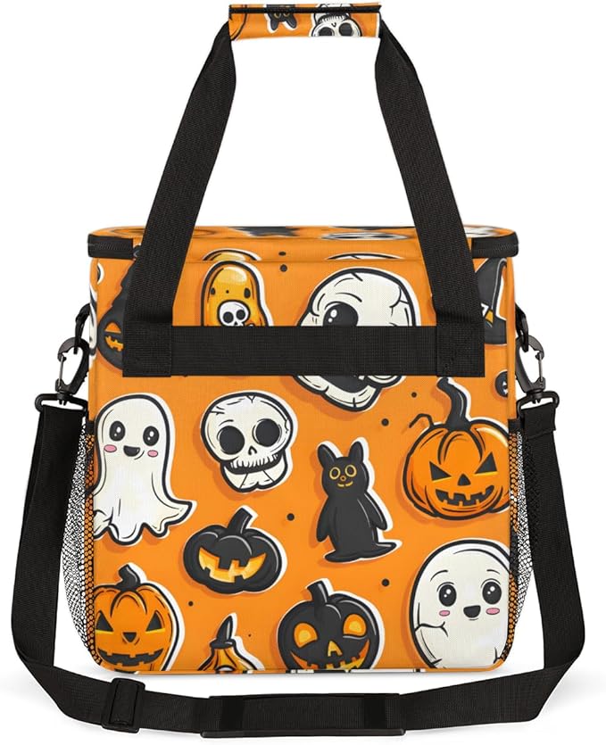 Abstract Pumpkin Coffee Maker Carrying Bag Cartoon Pumpkin Travel Storage Bag Compatible with K-Mini or K-Mini Plus Single Serve Coffee Brewer Carrying Case with Multiple Pockets &amp Shoulder Stra