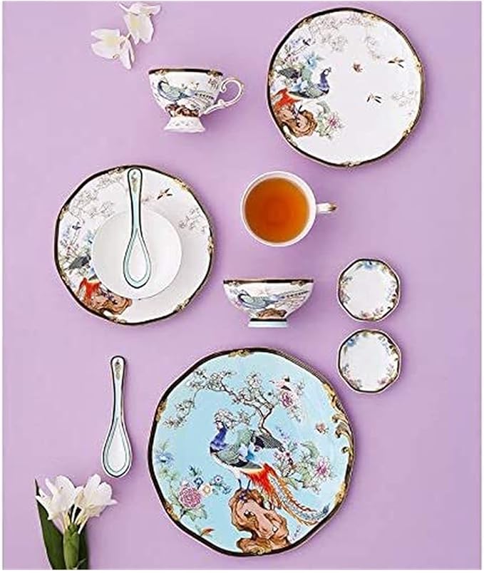 Dinnerware Sets Dish Set11pcs Bone China Tableware Set Ceramic Set Bowls and Plates Luxury Cups and Plates SetService for 1