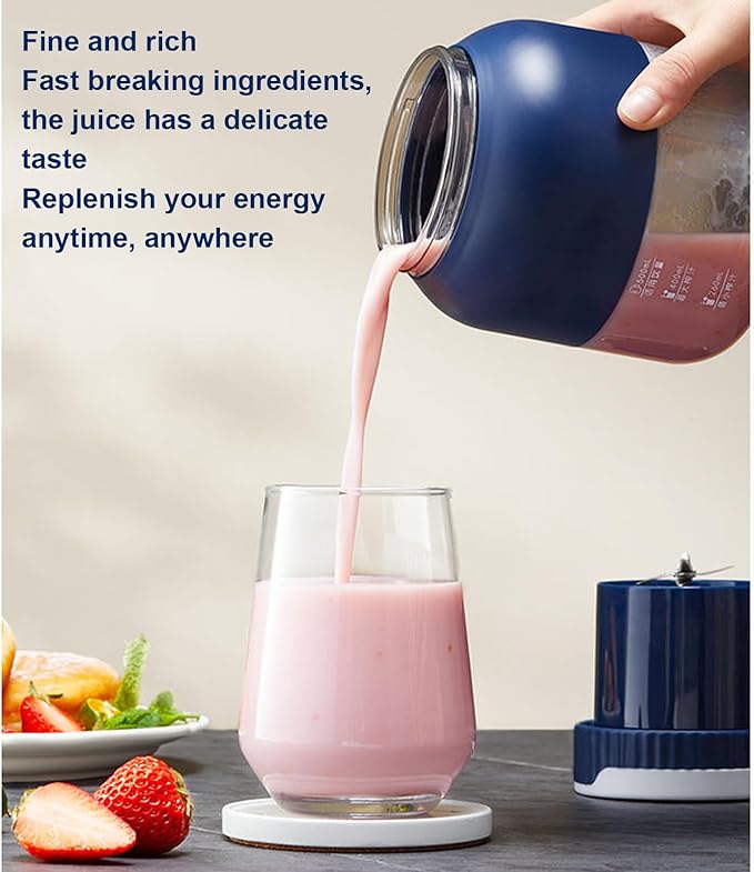 Portable Blender 800ml Large Capacity Rechargeable Multi Functional Juicer Cup Innovative Ice Crushing Function Easy to Use Personal Blender with Straw for Juicing Blending