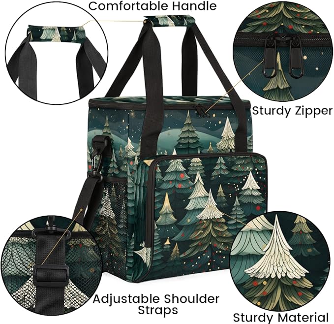 Graffiti Tree Coffee Maker Carrying Bag Xmas Tree Travel Storage Bag Compatible with K-Mini or K-Mini Plus Single Serve Coffee Brewer Carrying Case with Multiple Pockets &amp Shoulder Strap
