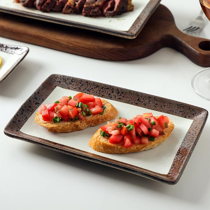 Stone Lain Lucy Porcelain 3-Piece Rectangle Serving Plate Set Beige