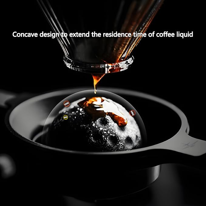 Coffee Dripper Stand with 2 Pcs Espresso Cooling BallHeight Adjustable Metal Pour Over Coffee Stand Elegant Gift for Coffee Dripper Brewer Lovers (Silver)