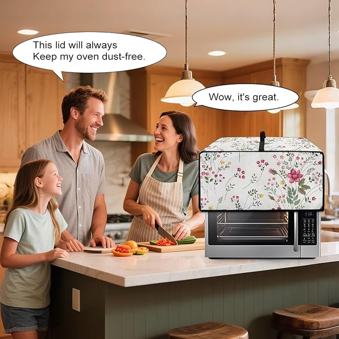 Doojoayie Floral Toaster Oven Cover Universal Fit Kitchen Appliance Dust Protector 4 Slice Toaster Cover Polyester Fabric Kitchen Appliance Dustproof Protector