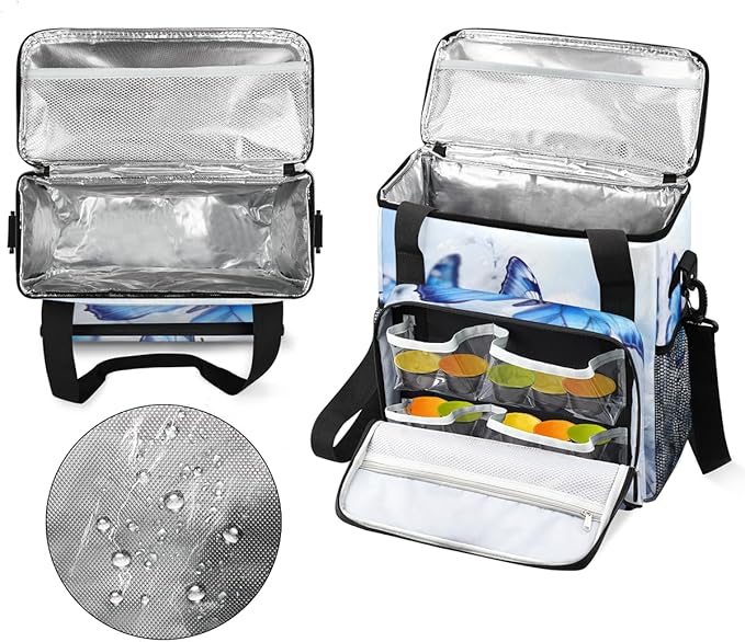 Flowers Butterfly Coffee Maker Carrying Bag Dreamy Butterfly Travel Storage Bag Compatible with K-Mini or K-Mini Plus Single Serve Coffee Brewer Carrying Case with Multiple Pockets &amp Shoulder St