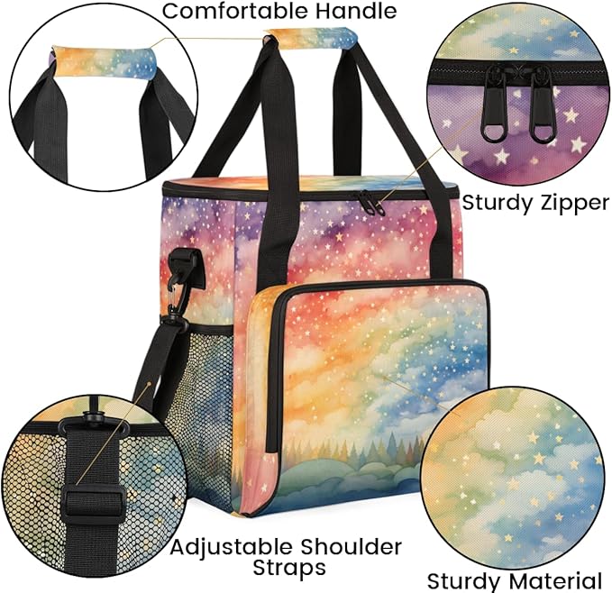 Rainbow Tree Coffee Maker Carrying Bag Portable Travel Storage Tote Bag Compatible with K-Mini or K-Mini Plus Single Serve Coffee Brewer Carrying Case with Multiple Pockets &amp Shoulder Strap