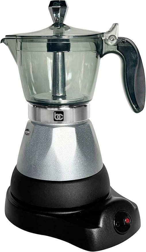 Bene Casa Silver Portable Electric Espresso Maker/Cafetera 1-3 Cups/Shots (1 SILVER)