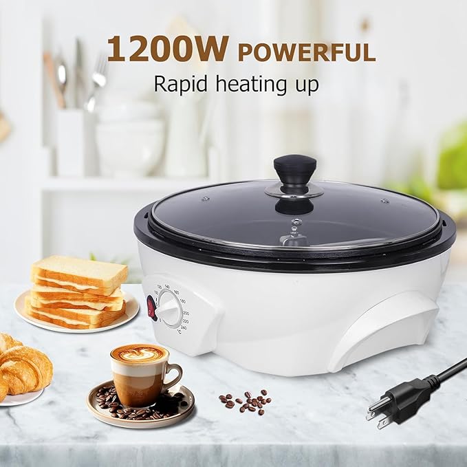 JIAWANSHUN Coffee Roaster Upgraded Electric Coffee Bean Roaster 1.1lb Coffee Roaster for Home Use0-240℃ Temperature Adjust&ampTimer 110-120V