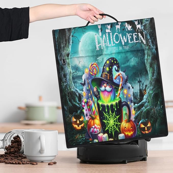 cfpolar Kitchen Aid Mixer Cover Compatible with 6-8 Quarts Halloween Pumpkin Green Forest Stand Mixer Cover Kitchen Aid Mixers Accessories Appliance Organizer Bag Dust Covers with Zipper Pocket