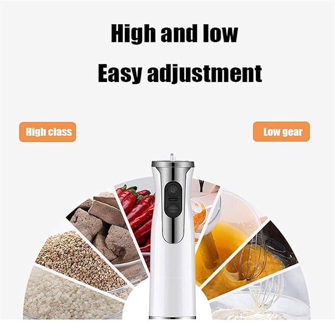 Hand Blender 3-in-1 2-Speed Stick Blender with Milk Frother Egg Whisk for Smoothies Coffee Milk Foam Sauces and Soups – White
