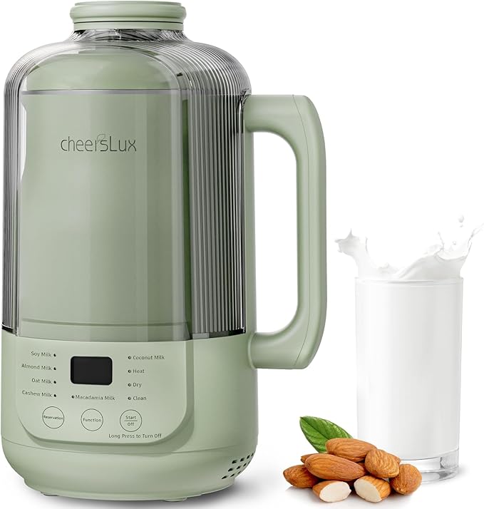 9 in 1 Nut Milk Maker Machine 40oz Nut Milk Maker for Soy Almond Oat Plant Based Milks and Non-Dairy Milk Automatic Soy Milk Maker with Low Noise/12-hour Delay Start/Auto Clean/Keep Warm