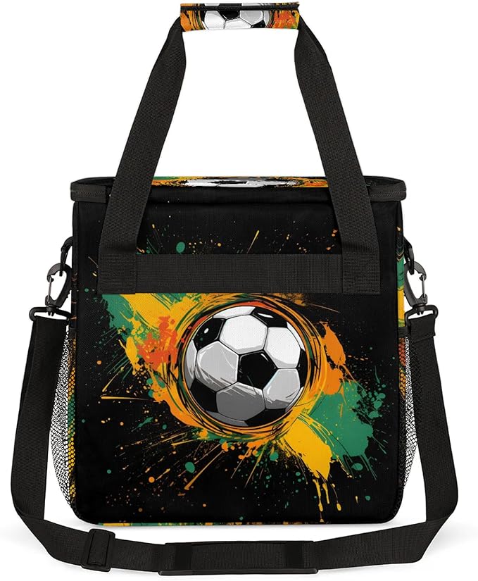Soccer Football Travel Coffee Maker Carrying Bag Large Organizer Storage Tote Bag Insulated Reusable Cooler Grocery Bags
