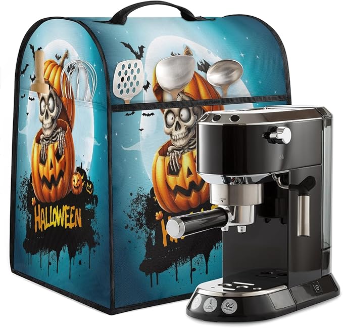cfpolar Kitchen Aid Mixer Cover Compatible with 6-8 Quarts Skull Halloween Pumpkin Stand Mixer Cover Kitchen Aid Mixers Accessories Appliance Organizer Bag Dust Covers with Zipper Pocket