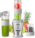 Personal Blender Electric Shake Bottle with 2 x 20oz Travel Bottle and Coffee/Spices Jar Portable Shaker Cups for Protein Shakes 500W Single Serve Blender for Shakes and Smoothies Sports(Grey)