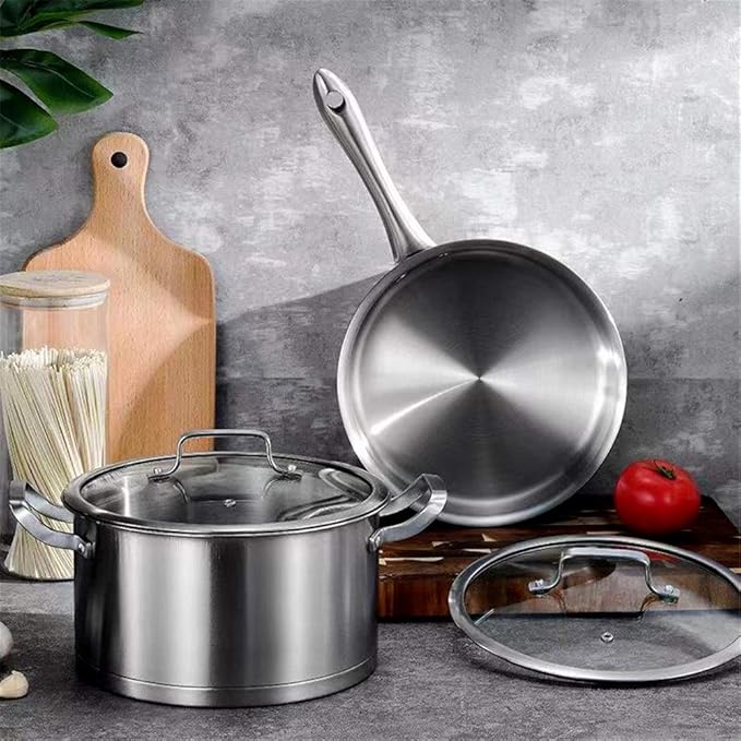 Pot Set Stainless Steel Cookware Set Professional for Home Restaurant Cookware Pots and Pans Set Cooking Utensils Cookware Cooking Set