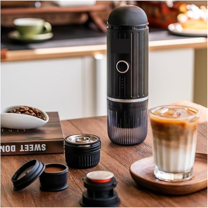 Portable Coffee Machine Mini 2 In 1 Capsule Coffee Machine Portable USB Compatible Capsule And Ground Coffee Adjustablefor Outdoor Travel Picnic(Green)