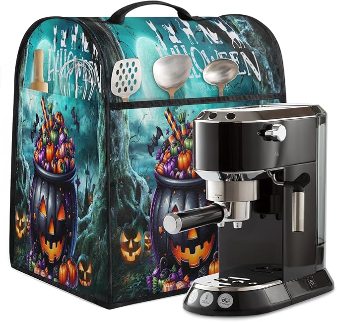 cfpolar Kitchen Aid Mixer Cover Compatible with 6-8 Quarts Halloween Bat Pumpkin Forest Stand Mixer Cover Kitchen Aid Mixers Accessories Appliance Organizer Bag Dust Covers with Zipper Pocket