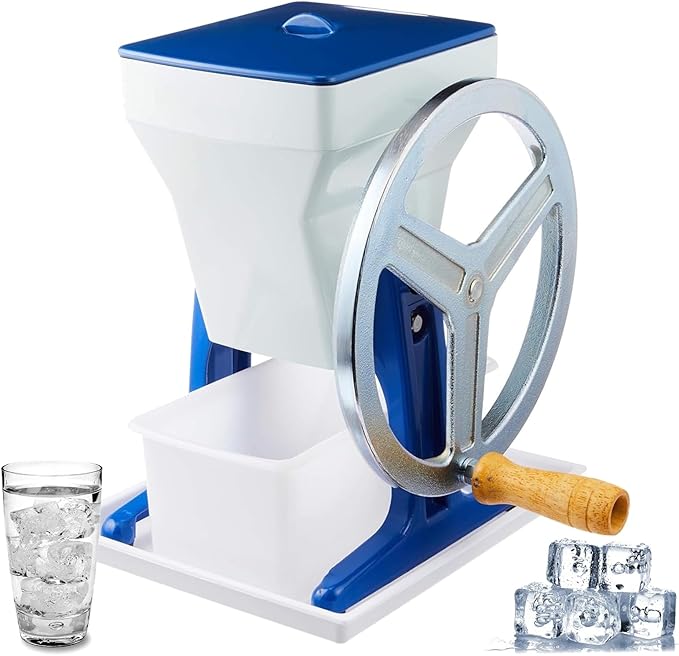 Commercial Manual ice Crusher Portable Rotary ice Crusher with Stainless Steel Blades Hand-cranked ice Machinefor Home Restaurant and Party use