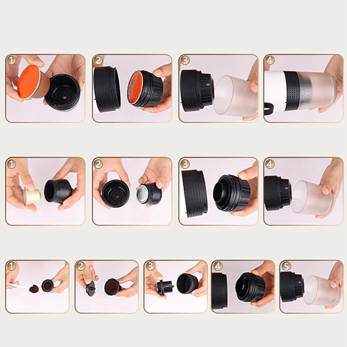 Portable Electric Espresso Machine 15 Bar Cordless Heating Mini Small Coffee Maker for Travel Camping Home