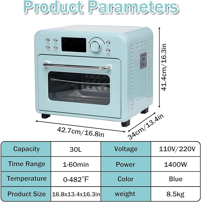 Professional 1400W Sublimation Convection Oven for Bulk Production - Digital Display 360°Even Heating for Printing on Mugs Cups Tumblers Bottles 30L