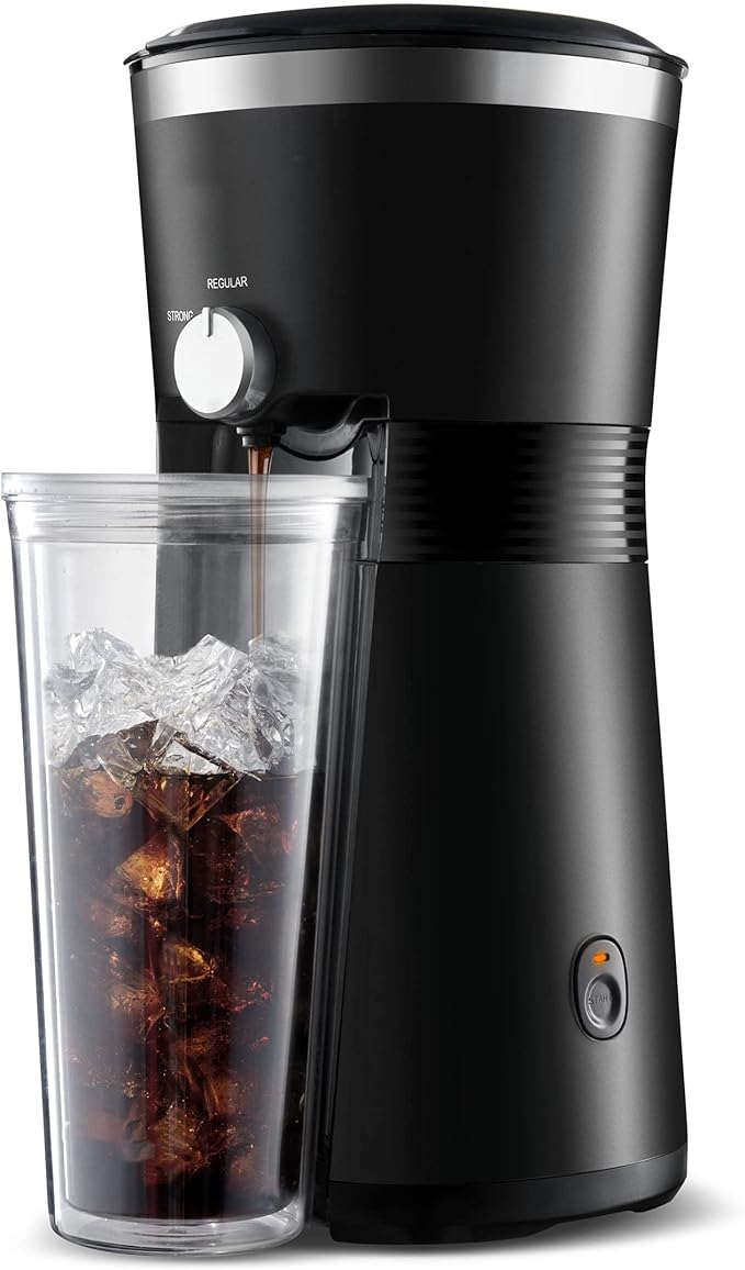 Iced Coffee Maker with 25 fl oz. Reusable Tumbler Black