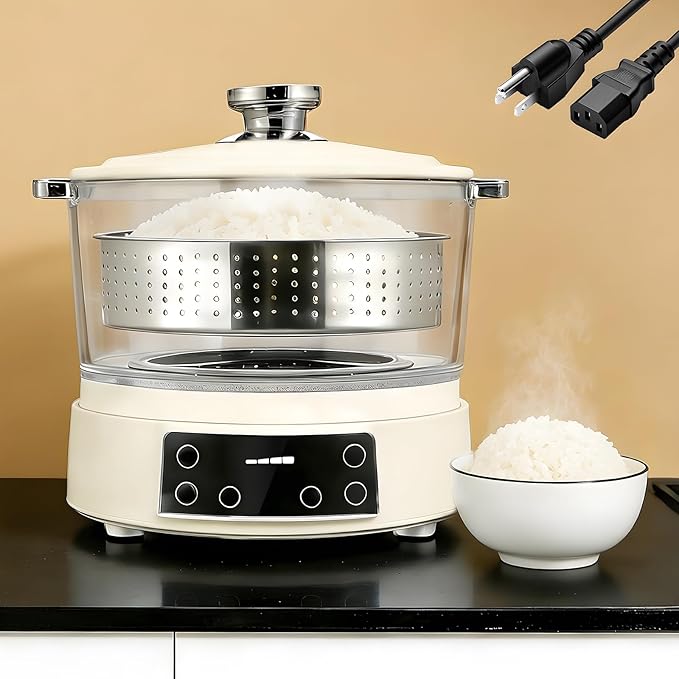 3L Low Carb Rice Cooker Multi-Rice Cooker with Auto Lift Filter Basket Separate Rice from Soup Steam or Boil Smart Touchscreen Precise Temperature Control for Home Use