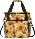 Sunflowers Print Coffee Maker Travel Bag for K-Mini or K-Mini Plus Single Serve Coffee Brewer Portable Storage Tote Case for Tarvel