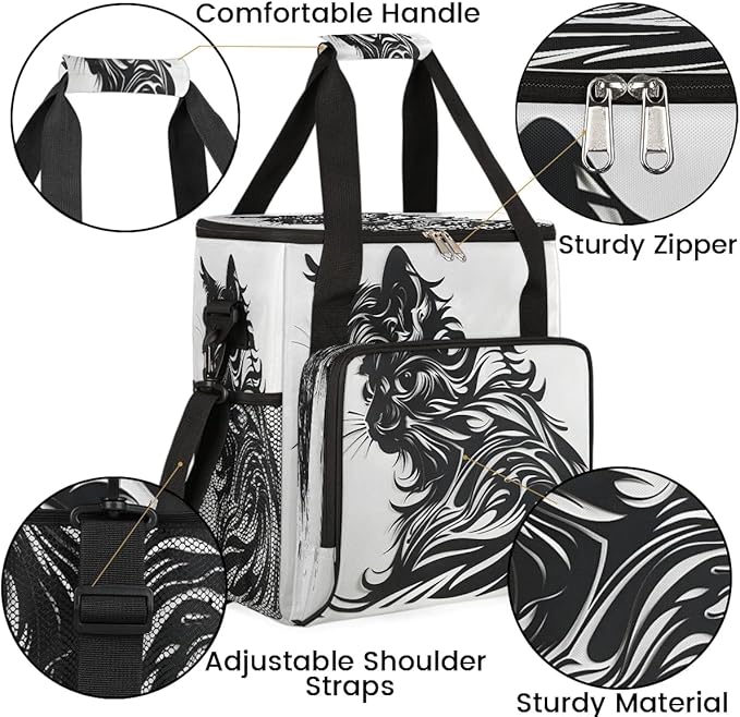 Animals Black Cats Coffee Maker Carrying Bag for Keurig K-Mini or K-Mini Plus Storage Portable Coffee Maker Travel Bag