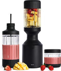 Beast Mega 1200 Plus | Premium Countertop Blender | Smoothies Shakes Sauces Dips Soups | Blends Ice and Frozen Fruit | XL Vessel | With Extra Vessels Straw System | 1200W | (Carbon Black 120V)