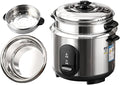Rice Cooker with Steamer 304 Stainless Steel Inner Pot Intelligent Insulation Make Rice &amp Steam Healthy Food &amp Vegetables (6L) ()
