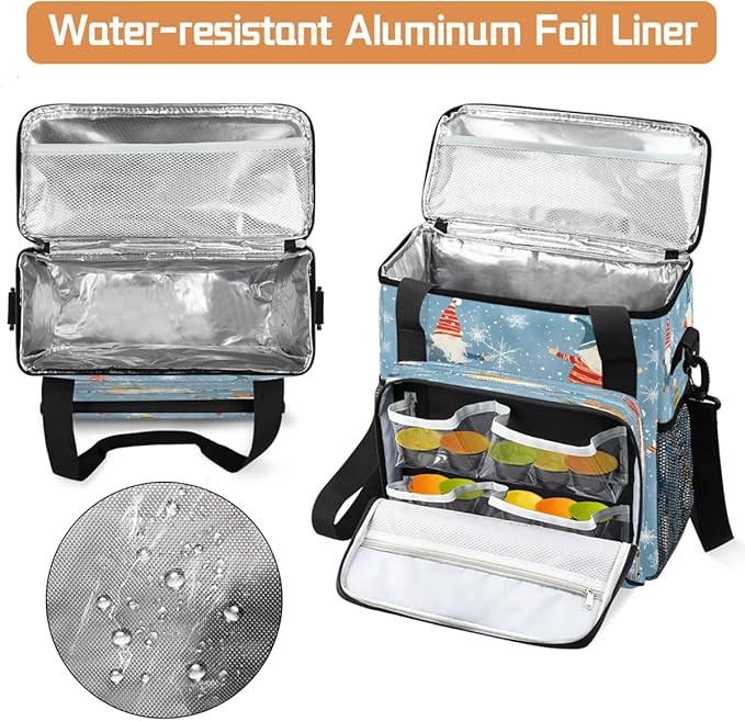 Christmas (708) Coffee Maker Carring Bag Travel Carrying Storage Tote Bag Compatible with Keurig K-Mini or K-Mini Plus Portable Single Serve Coffee Brewer Case with Pockets for K-cup Pods