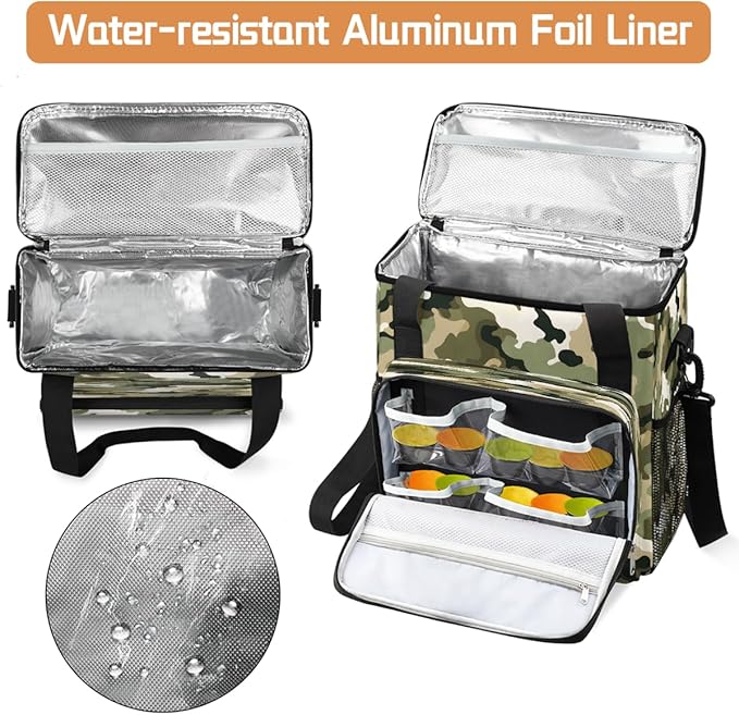 Green Camo Black Camouflage Coffee Maker Carring Bag Travel Carrying Storage Tote Bag Compatible with Keurig K-Mini or K-Mini Plus Portable Single Serve Coffee Brewer Case with Pockets for K-cup Pods