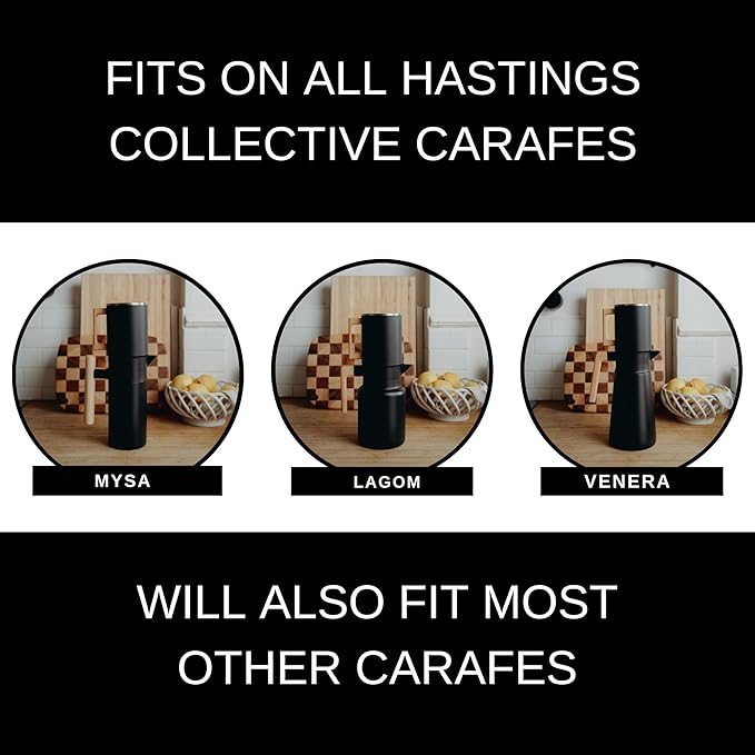 HASTINGS Pour Over Coffee Dripper - Stainless Steel Pour Over Coffee Filter Metal Paperless Reusable Double Mesh Cone Filter with Wood Handle - Coffee Maker for Single Cup Brew up to 68 OZ (Black)