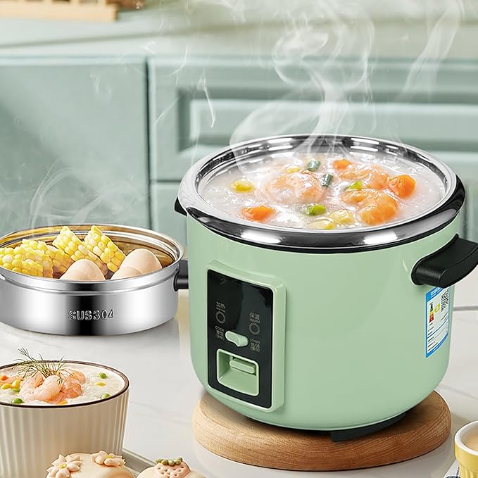 Rice Cooker (2-6L) 304 Stainless Steel Rice Cooker Intelligent Insulation Make Rice &amp Steam Food &amp Vegetables 220-240V US/EU Power(3L) zz-0326