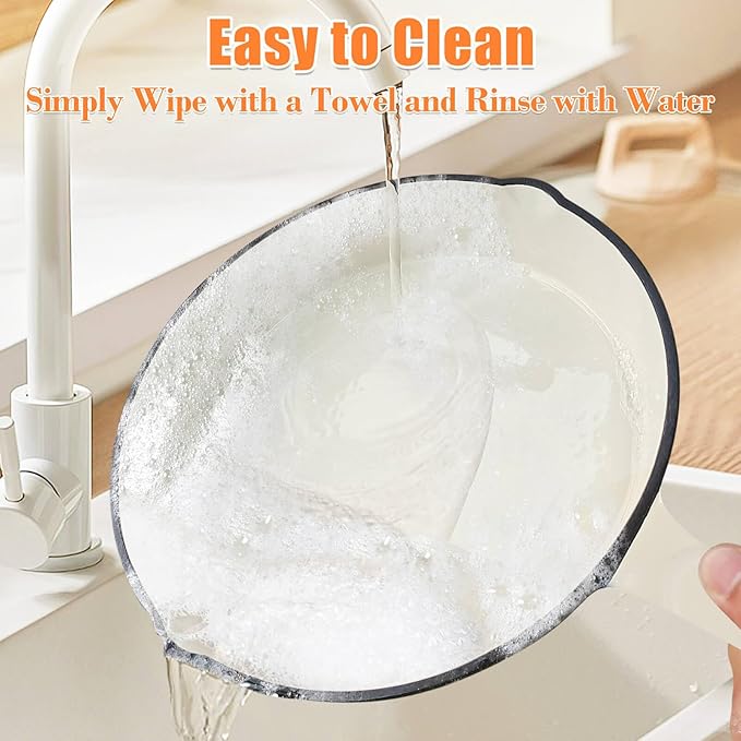 Hisencn Enameled Cast Iron Skillet Set - 3-Piece Fry Pans (89.511) PFAS/PTFE/PFOA-Free Oven &amp Induction Safe Cream White Cookware for Gas Electric Ceramic Stovetops