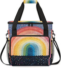 Rainbow Coffee Maker Carrying Bag Star Glitter Portable Travel Storage Tote Bag Compatible with K-Mini or K-Mini Plus Single Serve Coffee Brewer Carrying Case with Multiple Pockets &amp Shoulder St