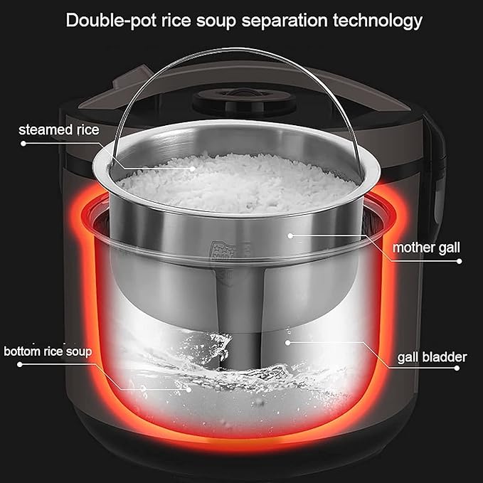 Low-Sugar Rice Cooker Household Multi-Function Rice Cooker 304 Stainless Steel Liner Rice Soup Separated for 1-4 People